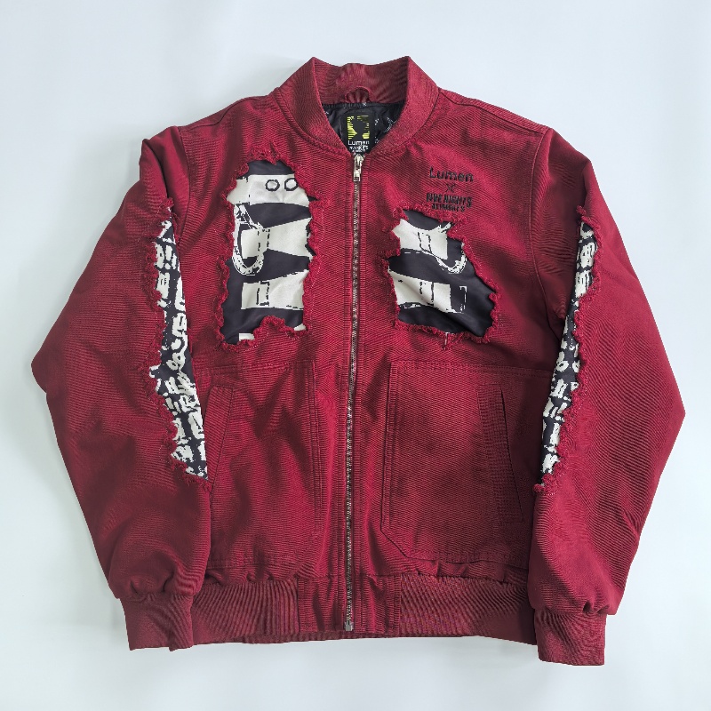 Embroidered washed-out vintage jacket